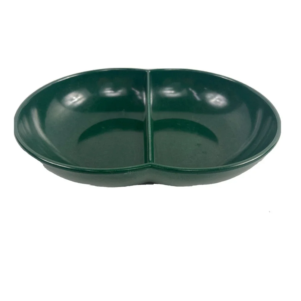 Vintage Green Melmac Color Flyte by‎ Branchell Divided Double Bubble Bowl